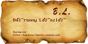 Bársony László névjegykártya