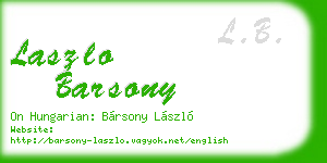 laszlo barsony business card